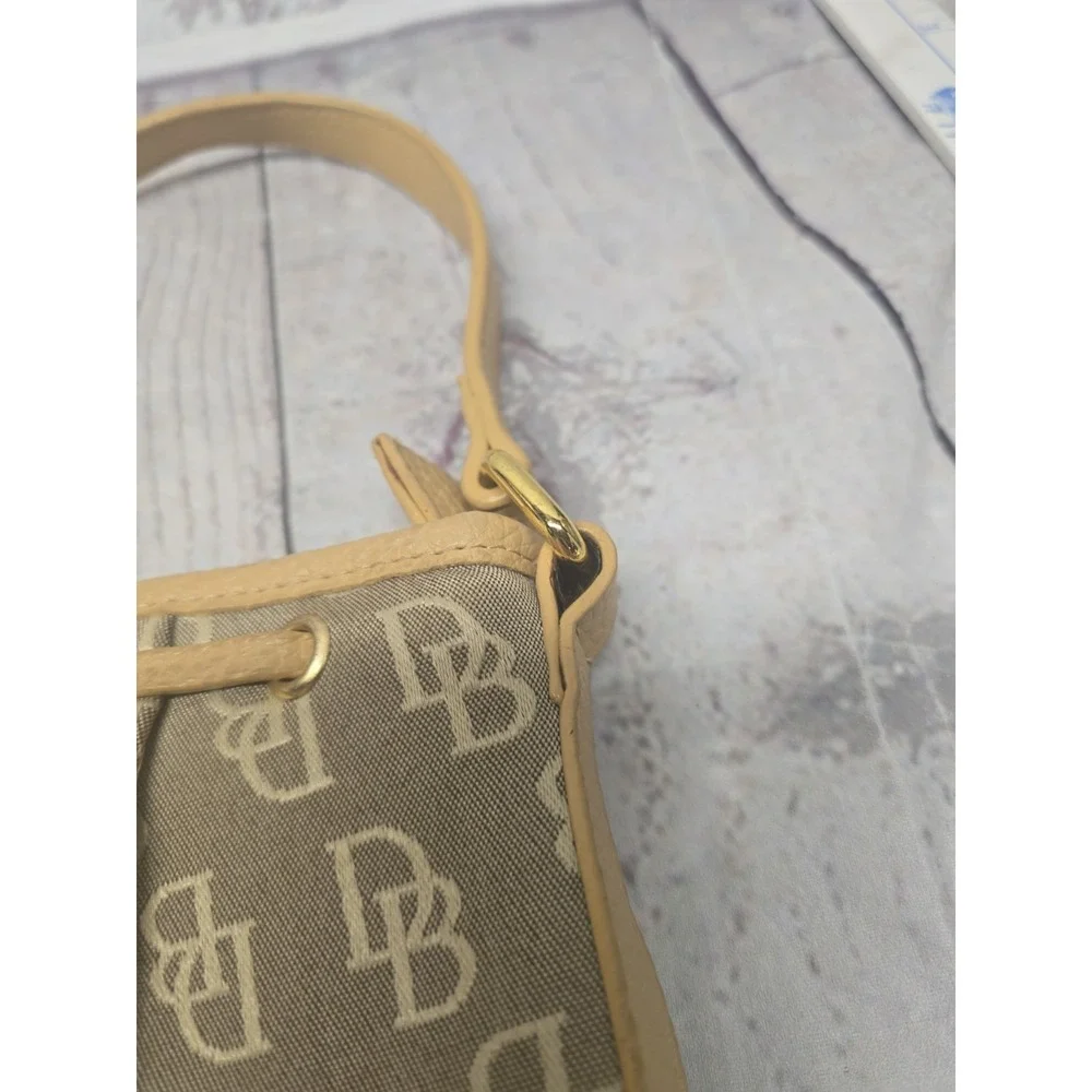 Vintage Dooney & Bourke 1975 Signature Monogram Purse – Gray/Blue Canvas